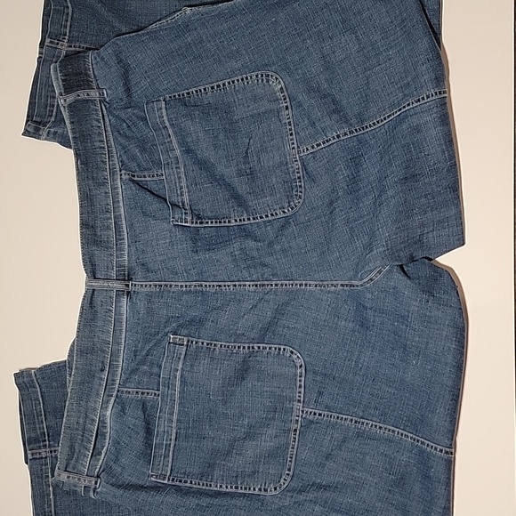 NWT Lane Bryant Chambray Belted Straight Leg Ankle Jeans Denim Pants Blue 26 - Picture 4 of 12